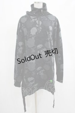 画像1: KILL STAR / Tzompantli Oversized Hoodie XS 黒 H-25-03-07-1061-SL-TO-KB-ZT129