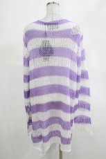画像3: 【SALE】KILL STAR / Viola Knit Sweater M ホワイト×パープル H-25-03-07-1063-SL-TO-KB-ZT238 (3)