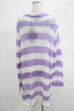 画像3: KILL STAR / Viola Knit Sweater M ホワイト×パープル H-25-03-07-1063-SL-TO-KB-ZT238