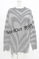 KILL STAR / Libi Sweater XS 黒×シルバーグレー H-25-03-07-1065-SL-TO-KB-ZT181