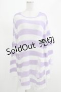 KILL STAR / Viola Knit Sweater L ホワイト×パープル H-25-03-07-1066-SL-TO-KB-ZI