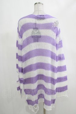 画像3: KILL STAR / Viola Knit Sweater L ホワイト×パープル H-25-03-07-1070-SL-TO-KB-ZT209