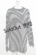 KILL STAR / Libi Sweater XS 黒×シルバーグレー H-25-03-07-1073-SL-TO-KB-ZH