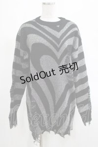 KILL STAR / Libi Sweater XS 黒×シルバーグレー H-25-03-07-1075-SL-TO-KB-OS