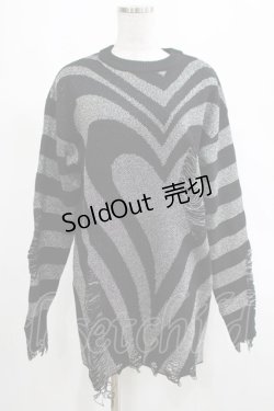 画像1: KILL STAR / Libi Sweater XS 黒×シルバーグレー H-25-03-07-1075-SL-TO-KB-OS