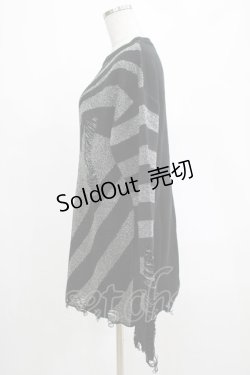 画像2: KILL STAR / Libi Sweater XS 黒×シルバーグレー H-25-03-07-1075-SL-TO-KB-OS