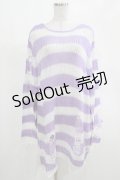 KILL STAR / Viola Knit Sweater L ホワイト×パープル H-25-03-07-1076-SL-TO-KB-ZI