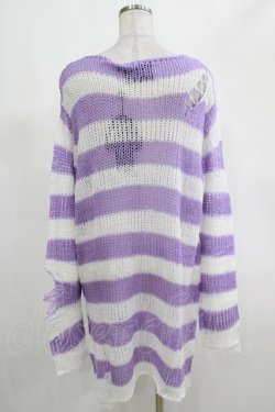 画像3: KILL STAR / Viola Knit Sweater L ホワイト×パープル H-25-03-07-1076-SL-TO-KB-ZI