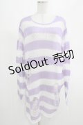 KILL STAR / Viola Knit Sweater L ホワイト×パープル H-25-03-07-1078-SL-TO-KB-ZI