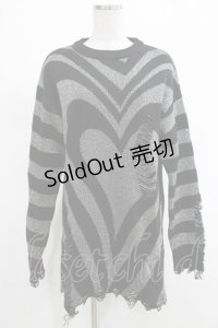 KILL STAR / Libi Sweater XS 黒×シルバーグレー H-25-03-07-1079-SL-TO-KB-ZY