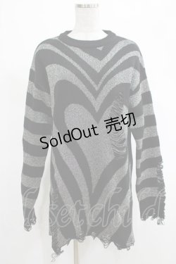 画像1: KILL STAR / Libi Sweater XS 黒×シルバーグレー H-25-03-07-1079-SL-TO-KB-ZY