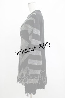 画像2: KILL STAR / Libi Sweater XS 黒×シルバーグレー H-25-03-07-1079-SL-TO-KB-ZY