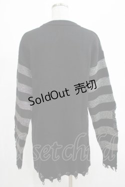 画像3: KILL STAR / Libi Sweater XS 黒×シルバーグレー H-25-03-07-1079-SL-TO-KB-ZY