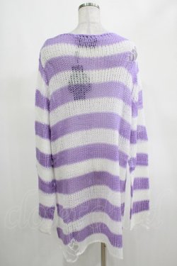 画像3: KILL STAR / Viola Knit Sweater L ホワイト×パープル H-25-03-07-1080-SL-TO-KB-OS