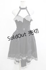DARK IN LOVE / Black cross necktie striped prom high low dress M ブラック H-25-03-07-1010-PU-OP-KB-ZH