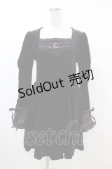 DARK IN LOVE / Walpurgis Night purple splicing dress L 黒 H-25-03-08-001-PU-OP-KB-ZH