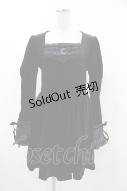 画像1: DARK IN LOVE / Walpurgis Night purple splicing dress L 黒 H-25-03-08-001-PU-OP-KB-ZH