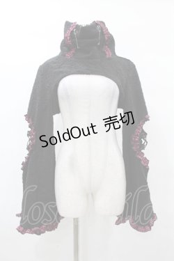 画像1: DARK IN LOVE / Gothic lolita bell sleeves wooly cape M 黒 H-25-03-08-059-PU-TO-KB-ZH