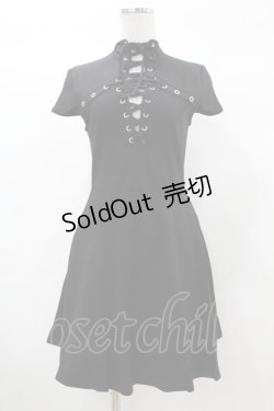 画像1: KILL STAR / Tied Up Skater Dress XS 黒 H-25-03-08-019-SL-OP-KB-ZS
