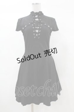 画像1: KILL STAR / Tied Up Skater Dress XS 黒 H-25-03-08-020-SL-OP-KB-ZY