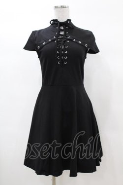 画像1: KILL STAR / Tied Up Skater Dress XS 黒 H-25-03-08-022-SL-OP-KB-ZH