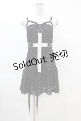 DARK IN LOVE / Gothic super white cross strap dress XS ブラック H-25-03-08-033-PU-OP-KB-ZH
