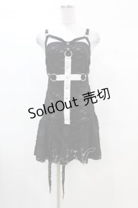 DARK IN LOVE / Gothic super white cross strap dress XS ブラック H-25-03-08-033-PU-OP-KB-ZH