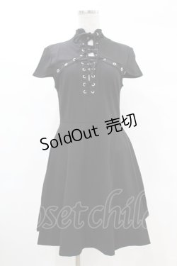 画像1: KILL STAR / Tied Up Skater Dress S ブラック H-25-03-09-001-SL-OP-KB-ZI