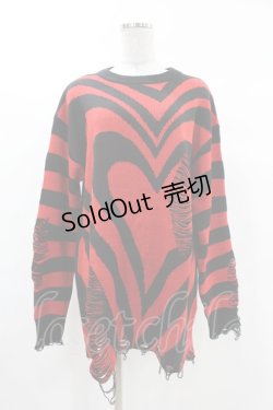 画像1: KILL STAR / Libi Sweater M 黒×赤 H-25-03-09-051-SL-TO-KB-ZT357