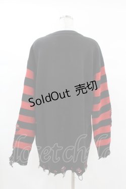 画像2: KILL STAR / Libi Sweater M 黒×赤 H-25-03-09-051-SL-TO-KB-ZT357