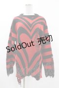 KILL STAR / Libi Sweater XS 黒×赤 H-25-03-09-052-SL-TO-KB-ZI