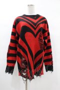KILL STAR / Libi Sweater XS 黒×赤 H-25-03-09-053-SL-TO-KB-ZH