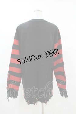 画像2: 【SALE】KILL STAR / Libi Sweater XS 黒×赤 H-25-03-09-053-SL-TO-KB-ZT47