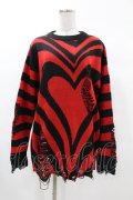 KILL STAR / Libi Sweater XS 黒×赤 H-25-03-09-054-SL-TO-KB-ZH