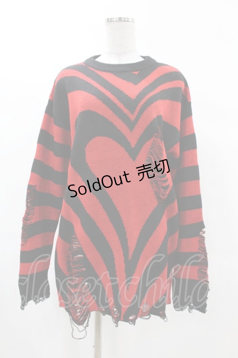 画像1: 【SALE】KILL STAR / Libi Sweater XS 黒×赤 H-25-03-09-054-SL-TO-KB-ZT358 (1)