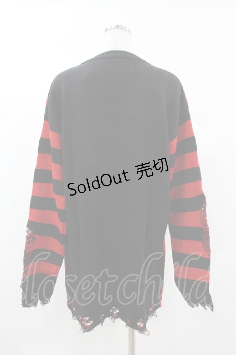 画像2: 【SALE】KILL STAR / Libi Sweater XS 黒×赤 H-25-03-09-054-SL-TO-KB-ZT358 (2)