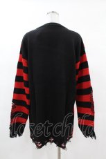 画像2: 【SALE】KILL STAR / Libi Sweater XS 黒×赤 H-25-03-09-054-SL-TO-KB-ZT358 (2)