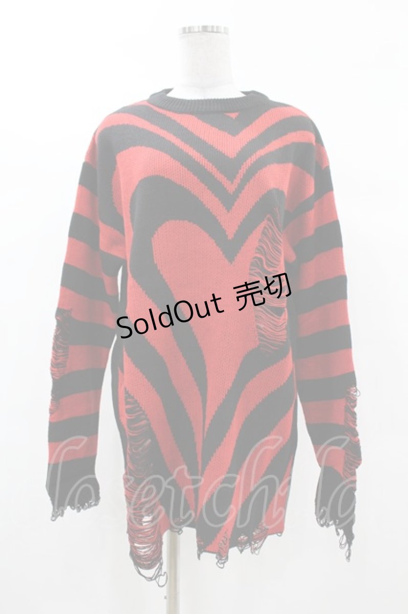 画像1: 【SALE】KILL STAR / Libi Sweater XS 黒×赤 H-25-03-09-055-SL-TO-KB-ZT47 (1)