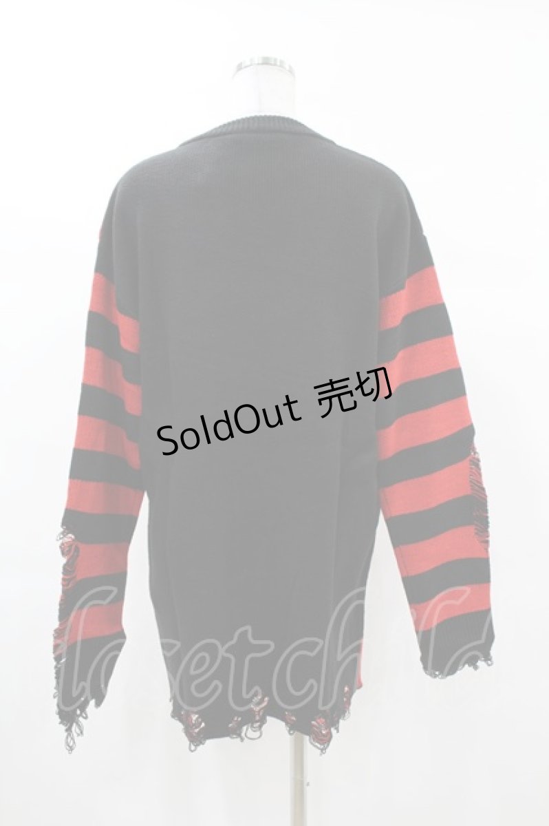 画像2: 【SALE】KILL STAR / Libi Sweater XS 黒×赤 H-25-03-09-055-SL-TO-KB-ZT47 (2)