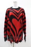 KILL STAR / Libi Sweater XS 黒×赤 H-25-03-09-056-SL-TO-KB-ZH