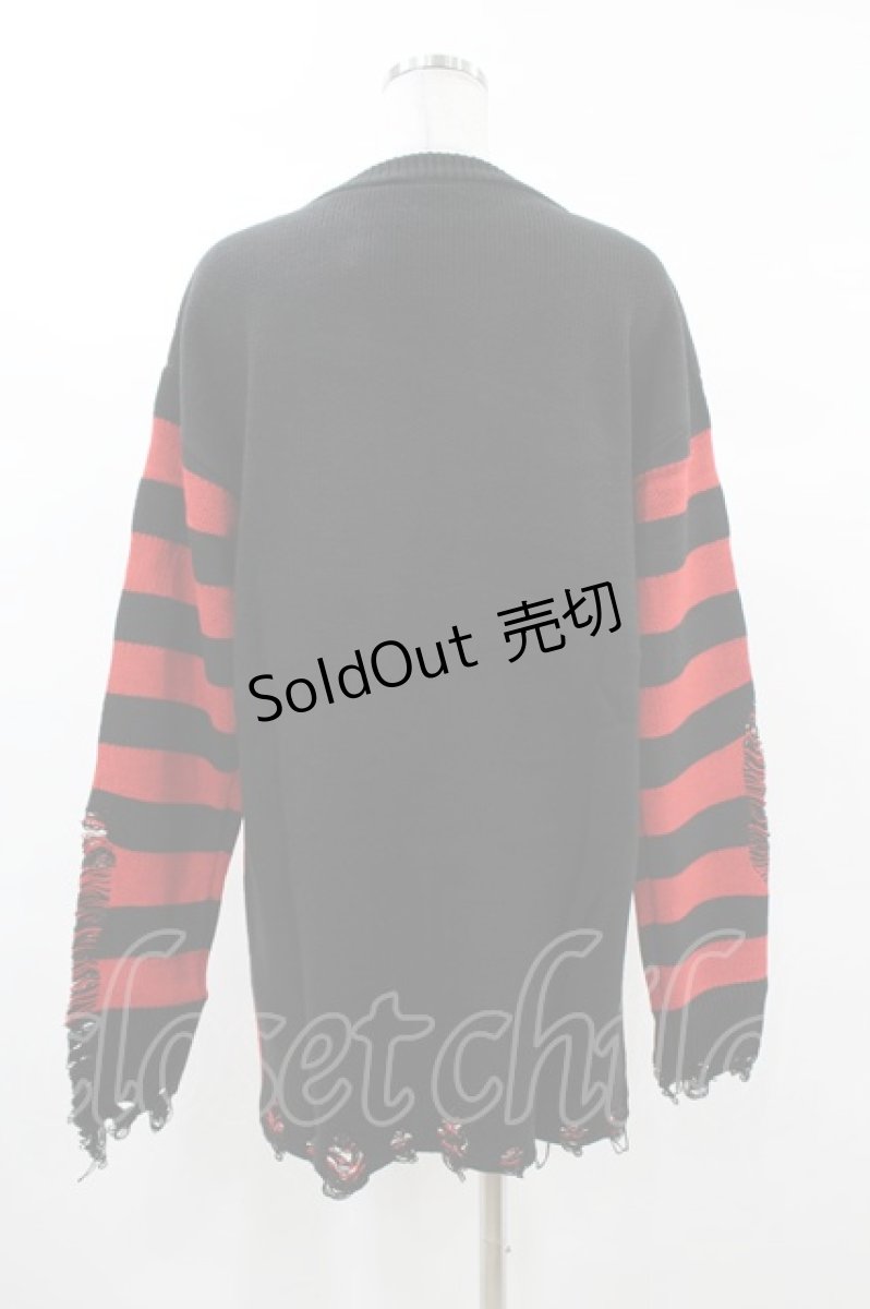 画像2: 【SALE】KILL STAR / Libi Sweater XS 黒×赤 H-25-03-09-056-SL-TO-KB-ZT358 (2)