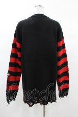 画像2: 【SALE】KILL STAR / Libi Sweater XS 黒×赤 H-25-03-09-056-SL-TO-KB-ZT358 (2)