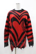 KILL STAR / Libi Sweater XS 黒×赤 H-25-03-09-057-SL-TO-KB-ZH
