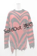 KILL STAR / Libi Sweater XS 黒×赤 H-25-03-09-057-SL-TO-KB-ZH