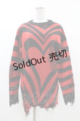 KILL STAR / Libi Sweater XS 黒×赤 H-25-03-09-057-SL-TO-KB-ZH