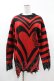 画像1: KILL STAR / Libi Sweater XS 黒×赤 H-25-03-09-057-SL-TO-KB-ZH (1)