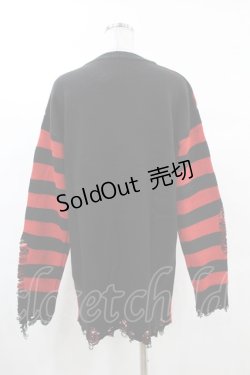 画像2: KILL STAR / Libi Sweater XS 黒×赤 H-25-03-09-057-SL-TO-KB-ZH