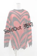 KILL STAR / Libi Sweater XS 黒×赤 H-25-03-09-058-SL-TO-KB-ZI