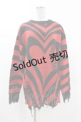 KILL STAR / Libi Sweater XS 黒×赤 H-25-03-09-058-SL-TO-KB-ZI