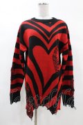 KILL STAR / Libi Sweater XS 黒×赤 H-25-03-09-059-SL-TO-KB-OS